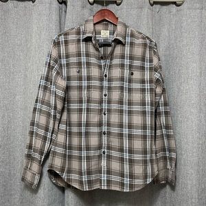 J. Crew Plaid Flannel grey/white/blue Men’s Medium
